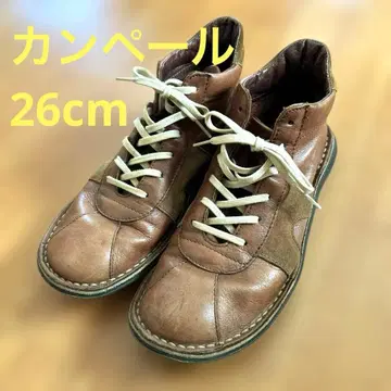 캠퍼 [ 41 ] 브라더스 천연 가죽 하이컷 스니커즈 브라운 중고