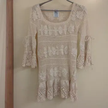 크로셰 니트 원피스 아이보리 deicy