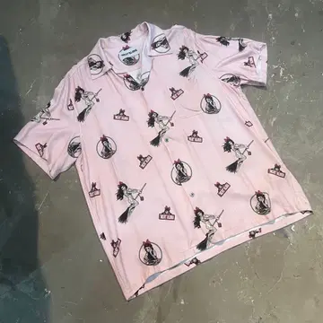 초레어 NEAT ALOHA 반팔 셔츠 핑크 올 패턴 M