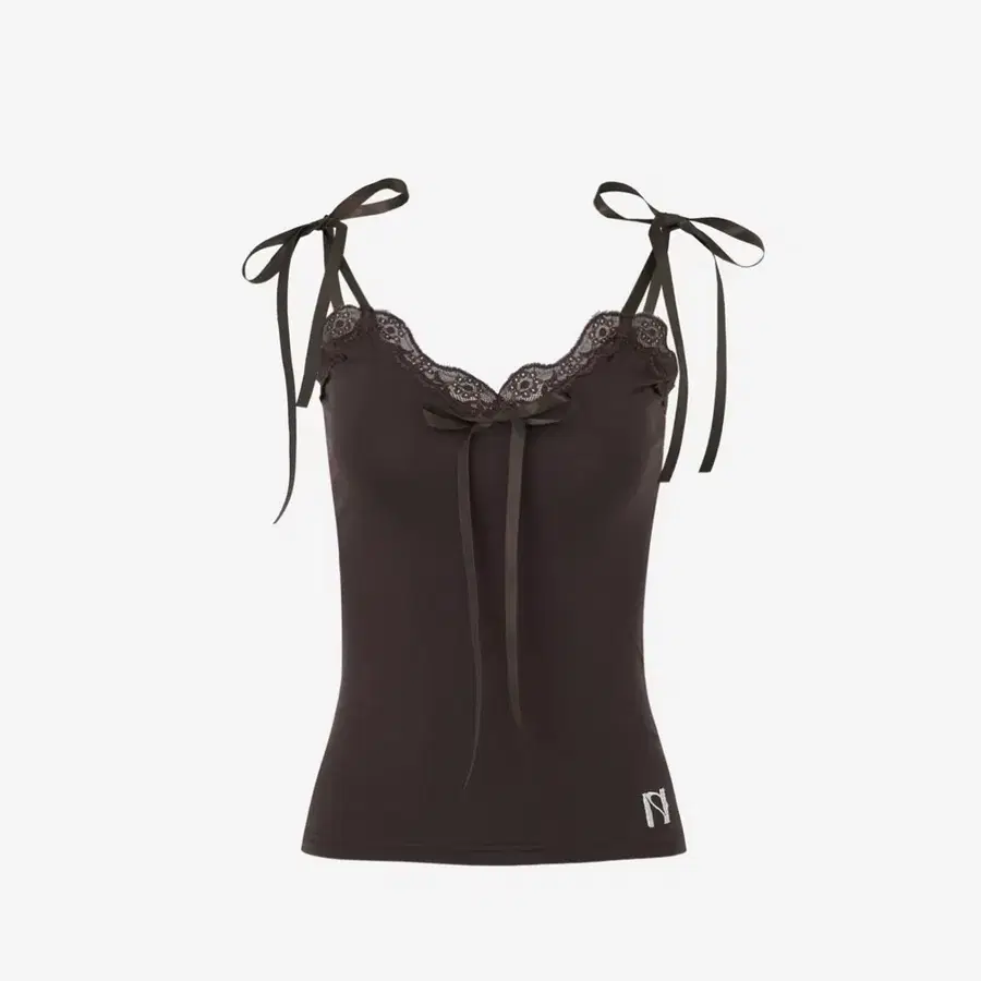 뉴얼린 Ribbon lace sleeveless 브라운