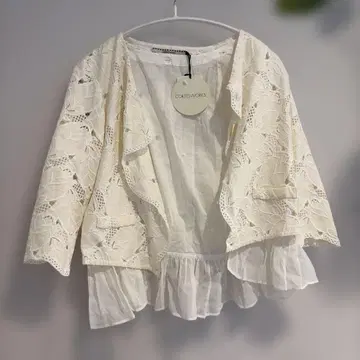 CORTESWORKS 레이스 가디건 화이트 38 상의
