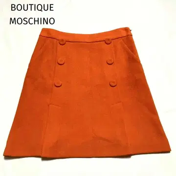 BOUTIQUE MOSCHINO 플레어 스커트 40 울 프론트 버튼