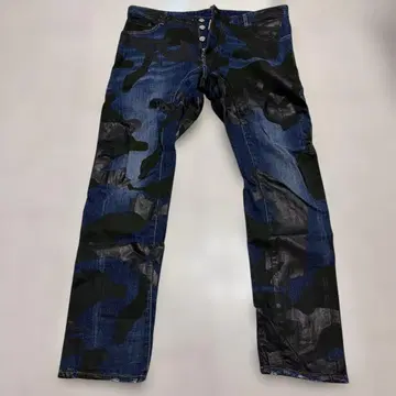 카모플라주 패턴 데님 팬츠 블루 블랙 DSQUARED2