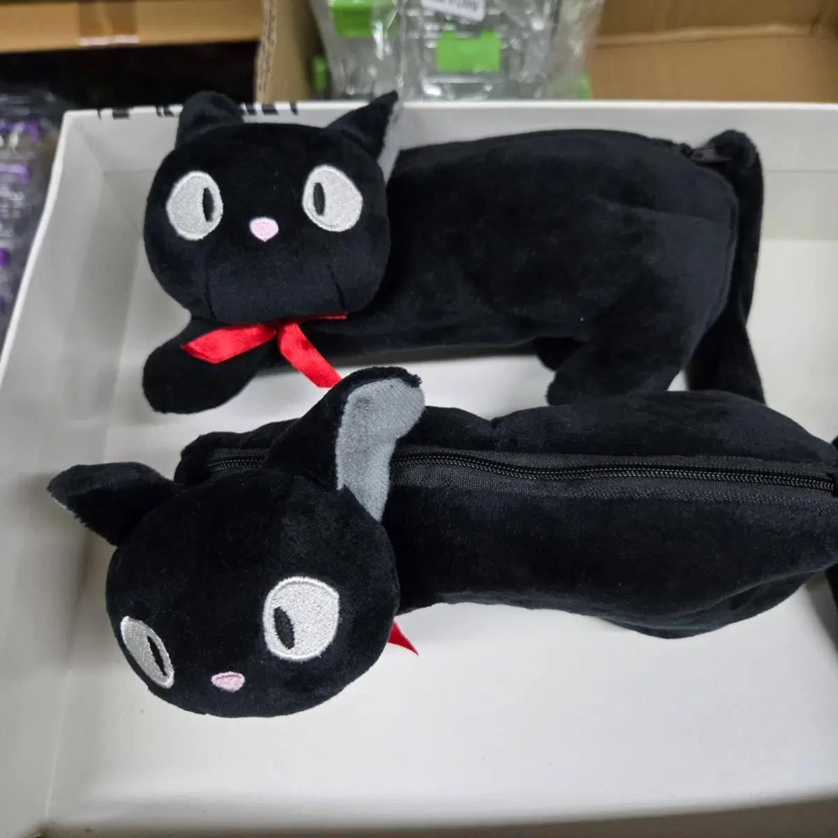 마녀고양이 지지 인형 필통 봉제 파우치 고양이 리본