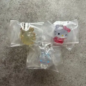 산리오 크리스탈 메지루시 액세서리 폼폼푸린 키티 시나모롤 3종 세트