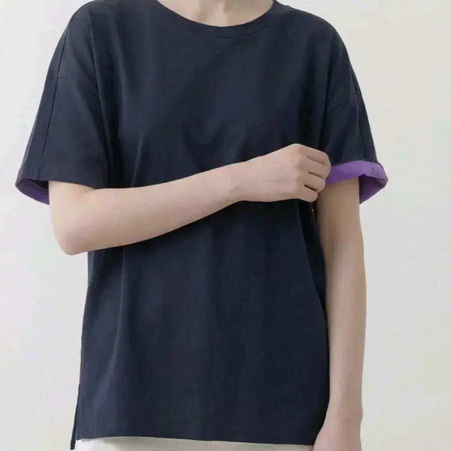 남색 반팔 티셔츠 빅사이즈 반팔티 오버핏ㅡ새상품