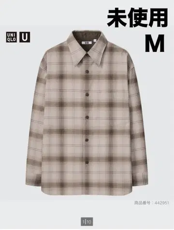 UNIQLO U 헤비 플란넬 오버 사이즈 셔츠 옴브레 체크