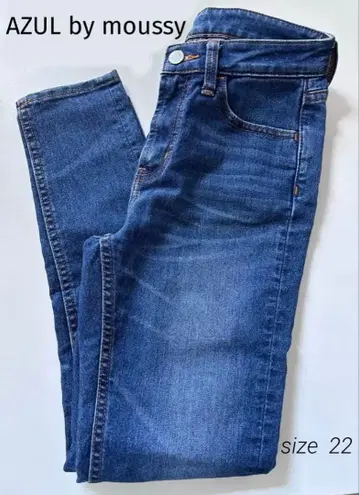 AZUL by moussy 여성용 스키니 데님 팬츠 블루 사이즈 22