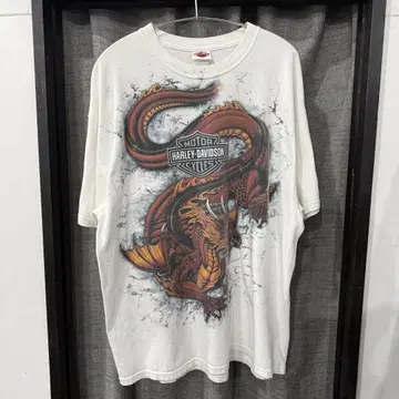 레어 Harley-Davidson 용 드래곤 TEE 할리데이비슨