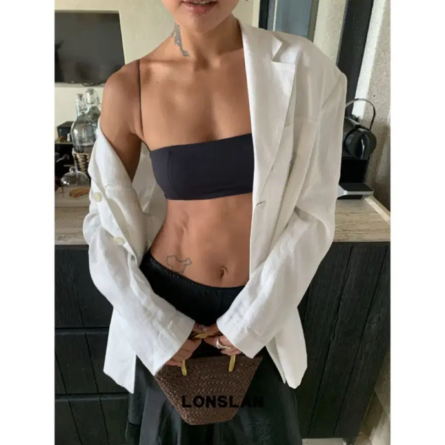LONSLAN 론슬란 브라탑 얇은 스트랩 패드 브라 조끼