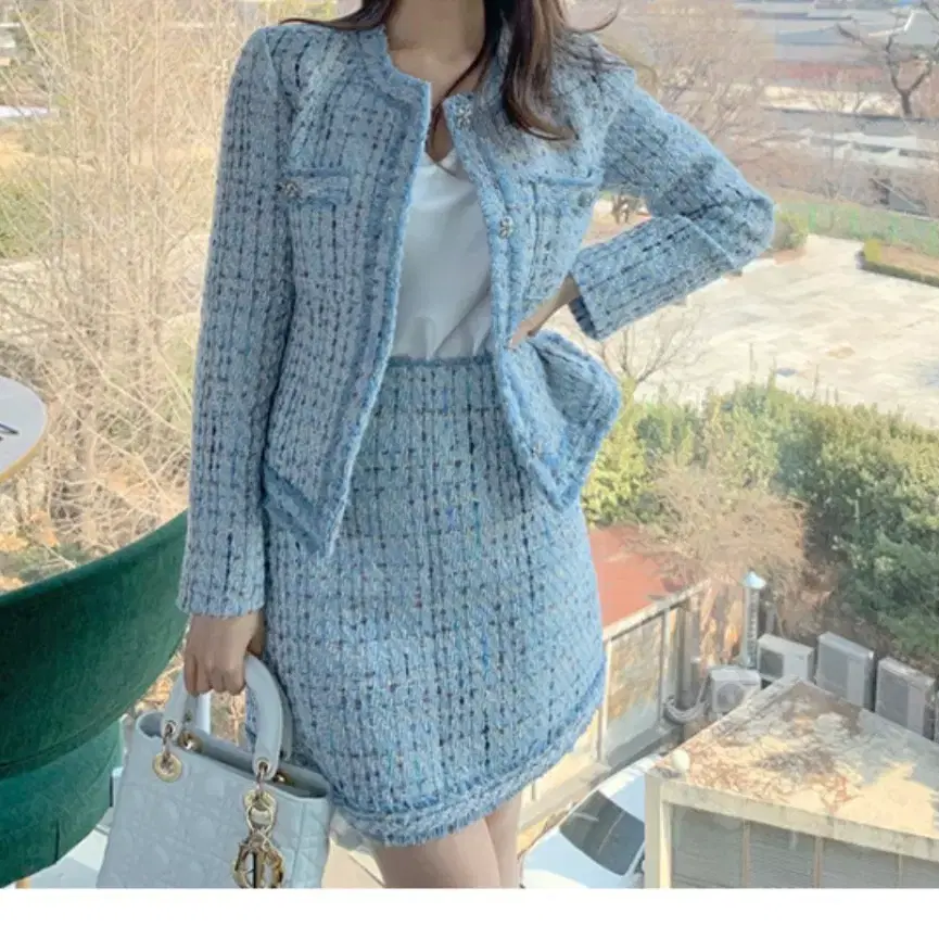 (무배) 로아르 슈가플럼 트위드 스커트 M