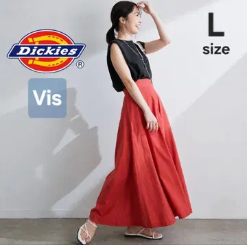 새상품 Dickies ViS 마 혼방 플레어 롱 스커트 린넨 L 사이즈