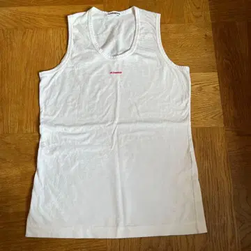 JIL SANDER 로고 탱크탑 화이트