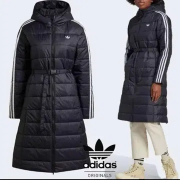 새상품급 adidas 롱 다운 코트 A라인 블랙 size M