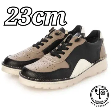 일본제 새상품 23cm 요스케 천연 가죽 스니커즈 블랙콤비
