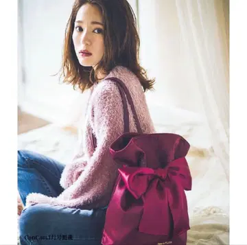 택 포함 새상품 메종 드 플뢰르 리본 럭색 보르도