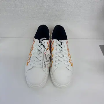 ZARA 남성용 스니커즈 화이트 오렌지 페인트 41 (G-3)