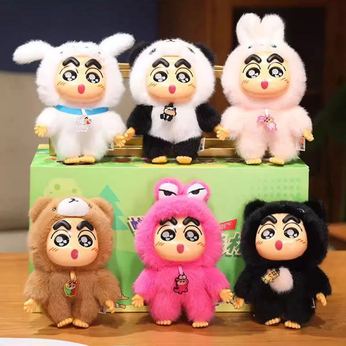 (최저가)짱구라부부 판타지동물 흰둥이/판다/토끼/와니야마상 피규어인형키링