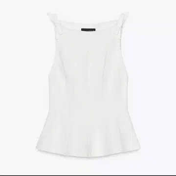 ZARA 페 플럼 리본 상의 화이트 S