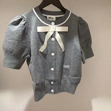 Bibiy. LILY RIBBON CARDIGAN 리본 가디건 그레이