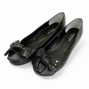 Madras 마드라스 펌프스 22cm 블랙 가죽 포멀 리본