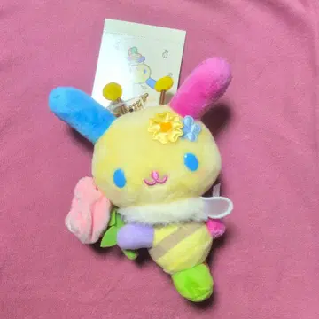 산리오 우사하나 꽃을 아주 좋아하는 벌꿀씨 마스코트 홀더 미사용 새상품