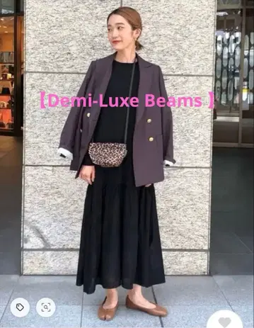[ Demi-Luxe Beams ] 블랙 M 플럼 니트 원피스