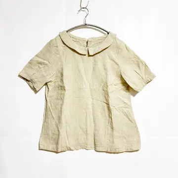 [얀마 산업] 린넨 블라우스 베이지 린넨 풀오버