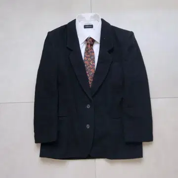 테일러드 자켓 캐시미어 혼방 울 XL 블랙 비즈니스 출퇴근 XL