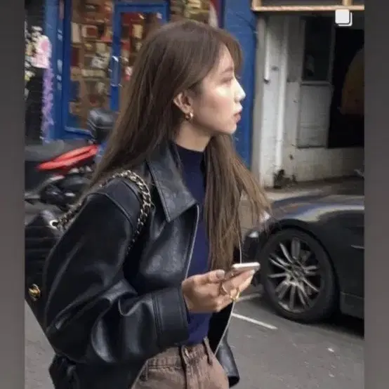 제이투유 레더 블루종 자켓