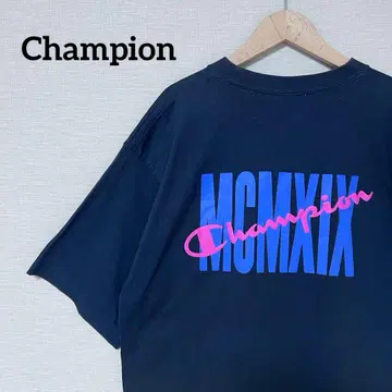 D42 [ Champion ] 백 프린트 자수 T셔츠 MCMXIX XL