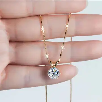 모이사나이트 1알 목걸이 골드 컬러 베네치안 체인