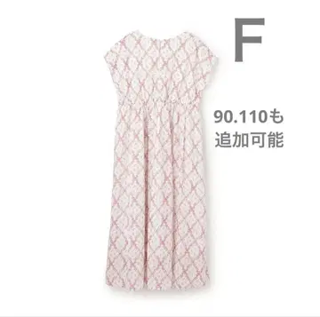 미사용 쁘띠 마인 리앙 꽃무늬 반팔 롱 원피스 화이트 핑크