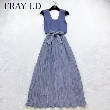 컨디션 최상 FRAY I.D 뷔스티에 니트 콤비 원피스 플리츠 원피스