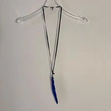 ANN DEMEULEMEESTER 페더 목걸이 블루