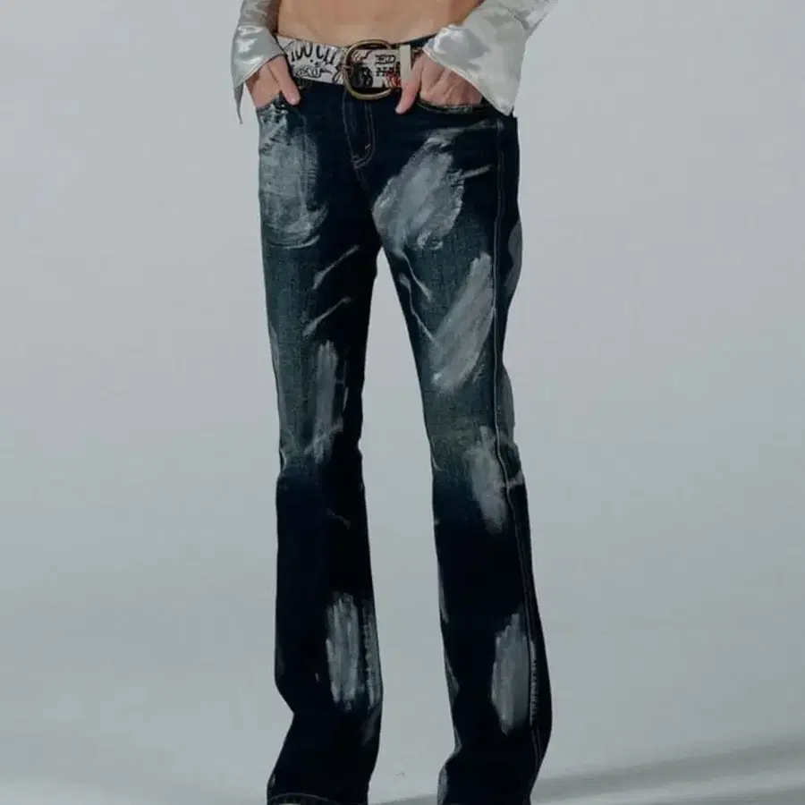 스컬프터 Metal Brushed Bootcut Denim