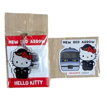 헬로키티 세이부 철도 NEW RED ARROW 키링 스티커
