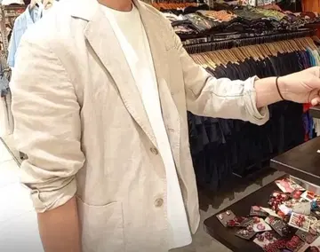 린넨 선착순 셋업 베이지 린넨 테일러드 자켓 셋업
