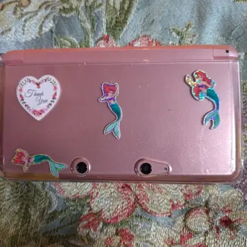 Nintendo 3DS LL 본체 핑크 인어공주 씰 포함