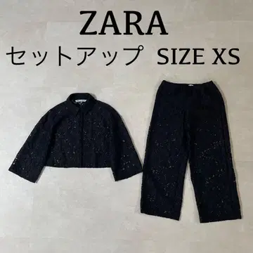 구제 ZARA 셋업 레이스 셔츠/팬츠 사이즈 XS 블랙