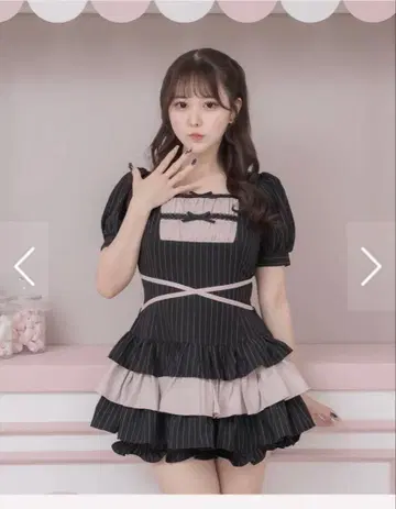 피움 pium 사다리 리본 티어드 퍼프 셋업