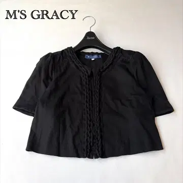 엠즈 그레이시 뜨개질 가디건 볼레로 겉옷 숏 기장 블랙 M