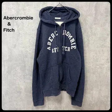 Abercrombie & Fitch 집업 후드티 네이비 남성용 M