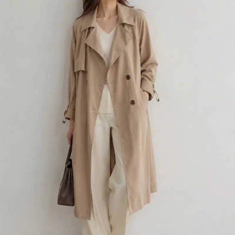MIXXO 미쏘 베이지 롱 트렌치코트