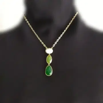 모네 앤티크풍 3연 상의 목걸이