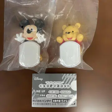 디즈니 붙이는 마스코트 미키 푸우 2종 세트
