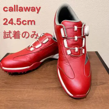 [24.5cm] 새상품급 캘러웨이 골프화 스파이크 BOA 레드