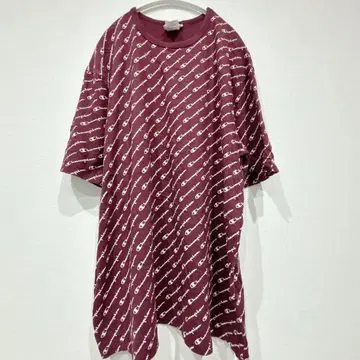 챔피온 크루넥 셔츠 올 패턴 2XL 크림슨 면 빅 사이즈