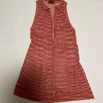 MISSONI 미쏘니 슬리브리스 니트 튜닉 핑크 계열