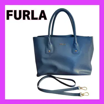 훌라 FURLA 린다 2way백 숄더백 천연 가죽 블루 파랑